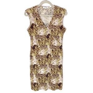 Equipment yellow abstract print sleeveless dress large